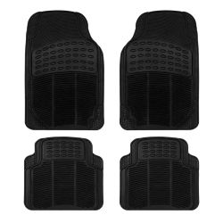 Alfombras de goma para coche Negro, Alfombra Recortable, Juegos Alfombrillas de Goma de 4 piezas para Coche. Universal, resistente al uso y antideslizante. Se puede cortar a medida. 2 Delanteras y 2