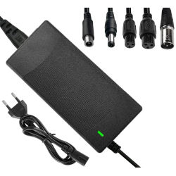 FGNS Cargador Rápida 42V 2A para Patinete Eléctrico compatible para xiao-mi M365, ninebot, segway ES1/ES2/ES4, Hoverboard y Bicicleta de Equilibrio - Adaptador de Corriente Universal con Indicador LED