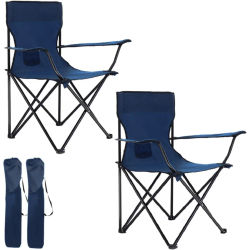 PopLiving-PACK 2 Silla Playa o Camping con Funda de Transporte y Asas Plegable Estructura de Metal Asiento Impermeable Medida 50 x 50 x 80 cm Aluminio Resistente al Desgaste y Deterioro muebles de