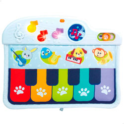 Winfun - Piano para bebés, con sonido y melodías, de tela, 3 modos de juego, juguetes para bebés, luz, incluye pilas, a partir de 0 meses