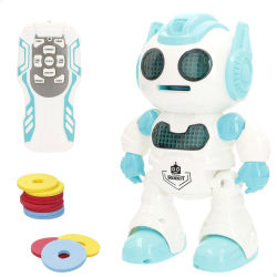 COLORBABY - Robot juguete teledirigido, inteligente e interactivo, 23 cm, luz y sonido, lanzadiscos en forma de OVNI, mando multifunción, robótica, robots teledirigidos, juguetes niños 3 años, regalo