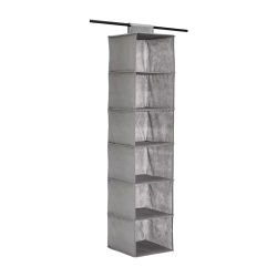 Organizador de ropa para armarios con 6 estantes, Organizador de tela para colgar, Colgador de armario para ropa, toallas y accesorios para bebés, Color gris, Juego de 2 unidades