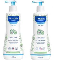 Duplo Hydra Bebés leche corporal (2x 500 ml). Mustela