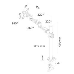 Neomounts Soporte de Escritorio para Monitor Plata Newstar FPMA-D935 10-30 10kg - Altura Ajustable