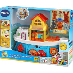 VTech - Arca de Baby animalitos , Juguete de arrastre, Playset interactivo +1 año, Modo barco y modo casa, Versión ESPAÑOLA
