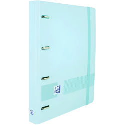 Oxford live & go carpeta 4 anillas 35mm europeanbinder a4+ polyfoam c/recambio 5x5 azul pastel