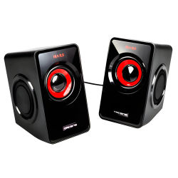 Altavoces 2.0 mars gaming ms1 10w rms vibro-subwoofer color negro y rojo