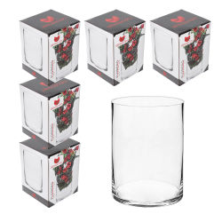 Floreros de Cristal, Centro de Mesa para Piedras y Plantas. Pack 6 y 12 Jarrones de Cristal Transparente, Decoración Mesa. Hogar, Sala de Estar, Comedor, Bar, Restaurante. Centro de Mesa Decorativo.