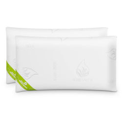 Nalui Almohadas Copos Viscoelástica Aloe Vera Blanco Pack 2 (70x38 cm), Firmeza Media