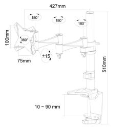 Soporte de Escritorio para Monitor Neomounts Newstar Blanco 10-30 Pulgadas 9kg