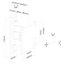 NewStar FPMA-W810 - Soporte de pared para monitor/TV, color plateado