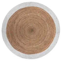 Factory cuadros-Alfombra yute Kabir filo blanco 120cm