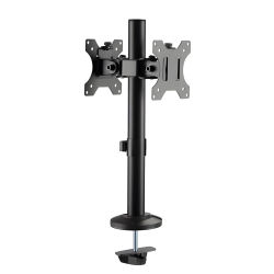 Cromad Soporte de Mesa para 2 Monitores de 17-32 - Ajustable en Altura, Giratorio E Inclinable - Gestión de Cables - Peso Máximo 8kg - VESA Máx 100x100mm