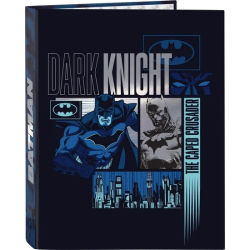 SAFTA CARPETA FOLIO 4 ANILLAS MIXTAS BATMAN "LEGENDARY" - Carpeta Anillas Licencia Oficial - Diseño Exclusivo - Ideal para Uso Diario - Material Duradero - Compatible con Hojas A4