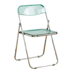 Silla plegable nórdica transparente de acrílico, respaldo de plástico para el hogar ,enchapado mueble estilo INS nórdico medieval, para escritorio, comedor, dormitorio, balcón o restaurante BAR