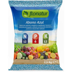 Flonatur, Abono Plantas, Abono Azul Granulado, Fertilizante para Plantas Verdes, Tomates y Orquideas, NPK 12-6-12 Abono Azul Universal para Mezclar con Tierra para Plantas