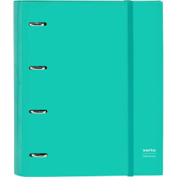 SAFTA CARPETA 4 ANILLAS 35MM CON RECAMBIO SAFTA MENTA - Carpeta Anillas Licencia Oficial - Diseño Exclusivo - Ideal para Uso Diario - Material Duradero - Compatible con Hojas A4
