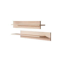 MB Muebles Bonitos - Set 2 Estantes de Pared Colgantes, Largo 100cm, Blanco y Sonoma, Acabado Mate, Modelo Estela