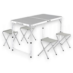 Karawan - Set de Mesa y Sillas Plegables y Portátil para Camping 120x60x70 cm - Muebles y Camping