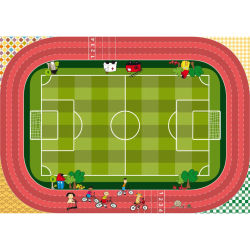 VINILKO, Alfombra de vinilo infantil Campo de fútbol 120x170 cm