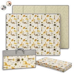BATHBY Alfombra Bebé Plegable Impermeable Acolchada 1cm Reversible con Números y Letras para Gatear y Jugar