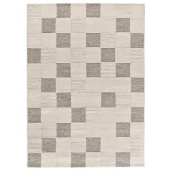 ATTICGO Alfombra de Interior de Estilo Geométrico con relieve en Crema - VERONA 2259 | 80X150, 120X170, 160X230 cm