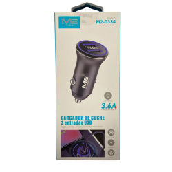 Cargador de Coche con 2 puertos USB - Ideal para Dispositivos con USB, Teléfonos Móviles, Smartphones, Adaptador de Carga rapida, Toma de Mechero, Aluminio, 24V