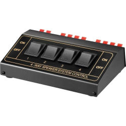 Goobay Selector de Altavoces para 4 Pares con Conector de Abrazadera Codificado por Colores