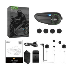 Intercomunicador Moto EJEAS Q8 – Mesh 3.0 + Bluetooth, 6 Moteros, 1200 m, IP67 - chuches moto