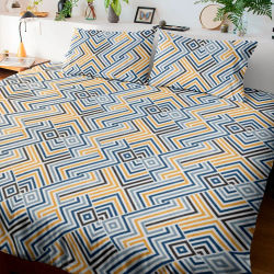 SANSY - Juego funda nórdica + funda de almohada Ares para cama de 90. Algodón, poliéster, lino.