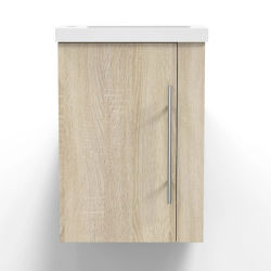 Aica Mueble de baño con lavabo, roble, 44 x 23 x 60 cm