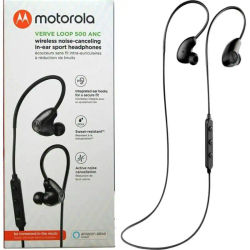 Motorola Verveloop 500 ANC - Auriculares Bluetooth (IP54, cancelación de Ruido, fijación de Seguridad) Color Negro