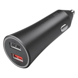 Xiaomi Mi 37W Dual-Port Car Charger Cargador de Coche con Doble Entrada 2x USB (2A, 3A) | Indicador LED | Carga Rápida para Smartphone, Tablet, iPad, Cámara - GDS4147GL
