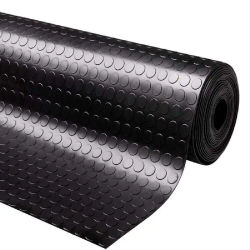 Alfombra Pavimento de Caucho Antideslizante con Relieve de Círculos – Grosor 1-3mm – Negro