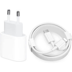 Cargador rápido USB-C de 20 W con cable Type-C, 20W Adaptador USB C, PD 3.0, Adaptador de Corriente compatible para iph 14 13 12 SE, etc, Cargador de Corriente Enchufe Cargador Rápido