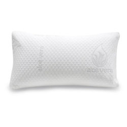 Almohada de Aloe Vera Relleno de Copos de Poliuretano, Suave, Transpirable y Ergonómica. Proporciona un Descanso Optimo.