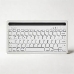 Teclado Bluetooth Español SODANY: Multidispositivo, Ultrafino, Silencioso, Recargable con Soporte para Tablet