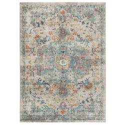 ATTICGO Alfombra de Interior Estilo Vintage en Multicolor - LUNA 20157 | 80X150, 120X170, 160X230, 200X290 cm