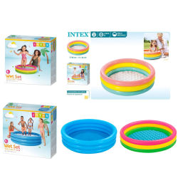 Intex piscina hinchable 3 aros piscina para ñiños muticlor y azul surtidos de modelo a elegir 86cm,114cm,147cm ,168cm Piscina tricolor redonda para bebes, niños y adultos gran calidad oficial