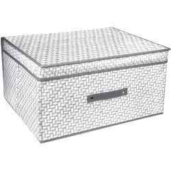 Caja Organizadora de 30x28x15cm - Estampado tejido de mimbre - PlusCalidad
