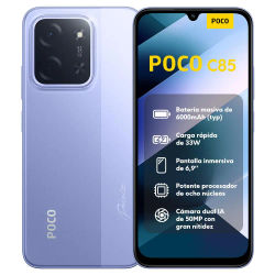 XIAOMI POCO C85 Smartphone 8GB+256GB, Cámara Dual de 50MP con AI, Pantalla inmersiva de 6,9”, Potente procesador Octa-Core, Carga rápida de 33W, 6000mAh, Cargador no Incluido