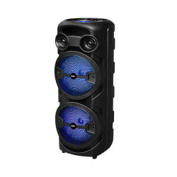 Altavoz Bluetooth BSL-S60 con iluminación RGB 2 Altavoces de 8 Pulgadas 2x15W RMS Batería de 4 Horas de duración Función Karaoke con Micrófono incluído Radio FM USB TF