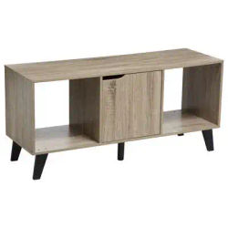 Factory Cuadros - Mueble de TV Natural Adofo - Dimensión del Producto: L. 100 8 X P. 32 5 X H. 47 Cm - Estilo Natural - Espacio de Almacenamiento - Diseño Moderno - Fácil Montaje