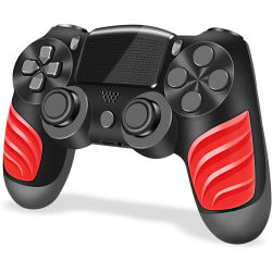 2025 Controlador, Mando Inalámbrico para 4/Pro/Slim, Mando Inalámbrico con Doble Vibración y Seis Ejes, Controlador con Cargador y Empuñadura para el Pulgar