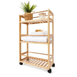Maxia Market - Estanteria de almacenamiento de cocina y baño de bambú de Bambú, Estantes de baño y Cocina diseño moderno, Mueble de Baño y Cocina