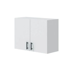 MOBELCENTER- Mueble Alto de Cocina para Colgar de 80 cm, Módulo 2 Puertas y 1 Estante, Acabado Color Blanco Brillo, Medidas: 80cm x 34cm x 59cm(1532)