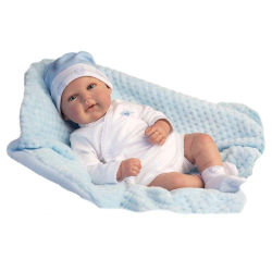 Arias- Muñeca Reborn arias 45 cm mies azul con manta 98021