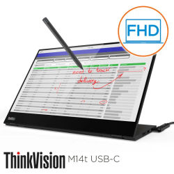 Monitor 14 usb-c displayport lenovo m14t tactil fhd 1920x1080 monitor portable incluye stylus pen