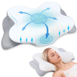 BUYLUX Almohada Cervicales y Cuello Ergonómica 2en1 Premium | Almohada Viscoelastica Cervical Antironquidos para Dormir de Lado o Boca Arriba para Viaje | Pillow para Dolor de Cuello y Dormir Mejor