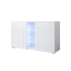 MB Muebles Bonitos - Aparador de salón, LED, Ancho 120cm, Colgante, Patas 2cm o 12cm, 2 puertas, 1 vitrina, Modelo Luke A1